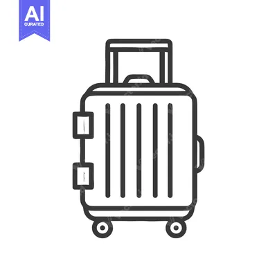 Aset premium populer: Minimalist Suitcase Icon: Travel Ready, Bold Outline Design