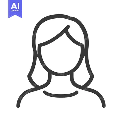 Aset premium populer: Simple outlined illustration of a woman showing her shoulders and hair