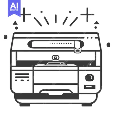 Aset desain premium: Modern Multifunction Office Printer with Plus Sign Icon