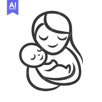 Aset premium populer: A mother cradles her baby with gentle and loving care