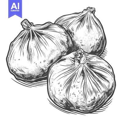 Aset desain premium: Three tied cloth bags arranged together for an artistic illustration