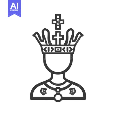 Aset premium populer: An illustrated person wearing a royal crown and regal ornamentation