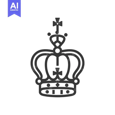 Aset premium populer: Detailed outline drawing depicting a royal crown on a white background