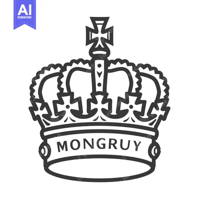 Popular premium asset: An illustrated outline of a royal crown in black and white