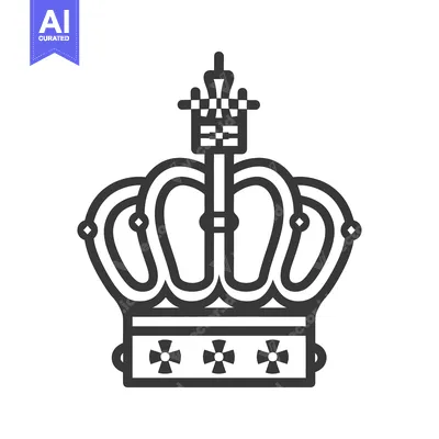 Aset premium populer: A simplistic depiction of a detailed royal crown emblem