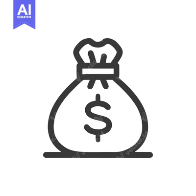 Premium design asset: Simple Money Bag Icon with Dollar Sign on White Background