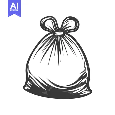 Aset desain premium: A tightly knotted bag designed with a bow like closure at top