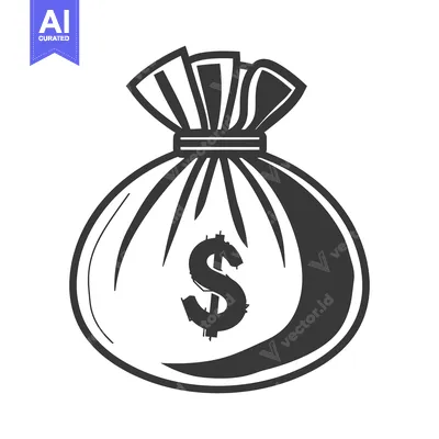 Premium design asset: An Illustration of a Bag of Money Featuring a Dollar Sign