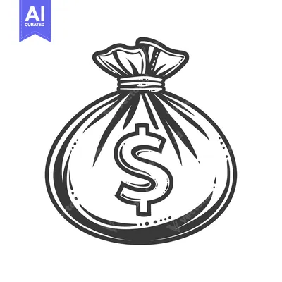 A detailed illustration depicting a tied money bag symbol