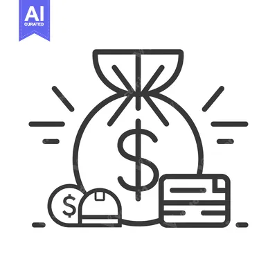 Premium design asset: Money bag with dollar sign, credit card, and coin