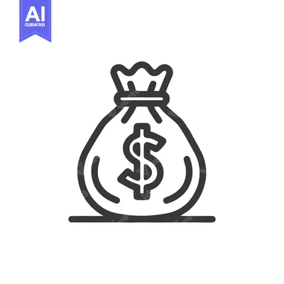 Aset premium populer: Minimalist Money Bag Icon with Dollar Sign on White Background