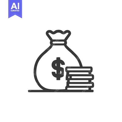 Popular premium asset: Minimalist Money Bag Icon with Coin Stack Illustration