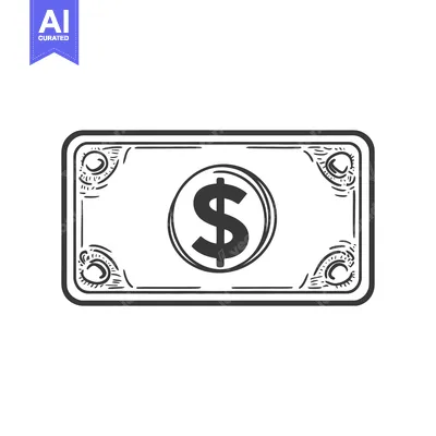 Simple monochrome illustration of a currency financial banknote symbol