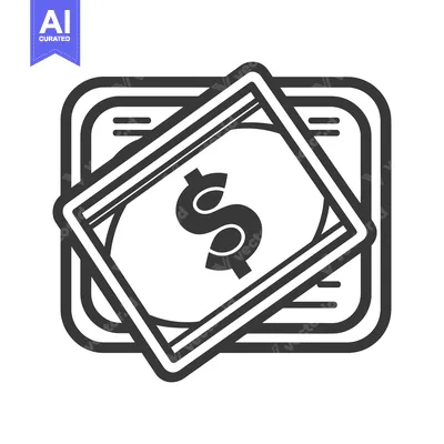 Aset premium populer: Simple graphic showing US currency notes with dollar signs depicted
