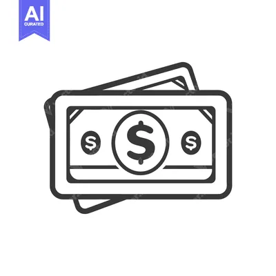 Aset desain premium: Two stylized paper currency notes with central dollar symbol