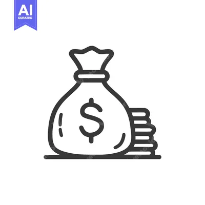 Aset premium populer: Money Bag Icon with Dollar Sign and Coins Stacked Beside It