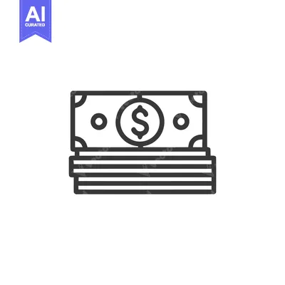Aset premium populer: Stack of Dollar Bills Icon, Minimalist Line Art Style, Financial Conce
