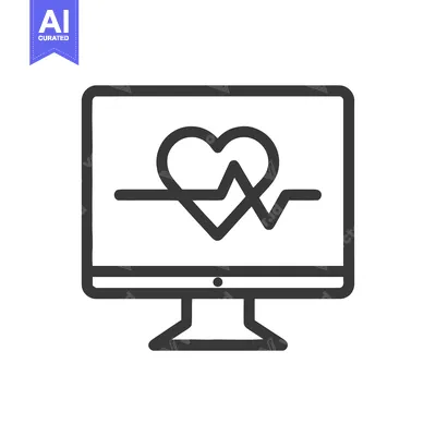 Aset desain premium: Heartbeat Monitor Display: Medical Technology and Cardiac Health Icon