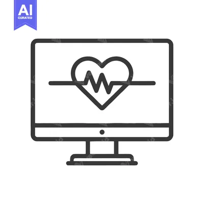 Premium design asset: Heartbeat Monitor Display: Medical Technology Icon with Heart Rate