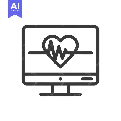 Premium design asset: Heartbeat on Screen: Medical Monitor Displaying Vital Signs