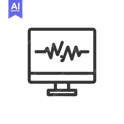 Popular premium asset: Minimalist Monitor Icon Displaying Heartbeat Rhythm in Dark Gray