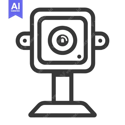 Aset desain premium: Simple graphic depiction of a modern webcam device with stand