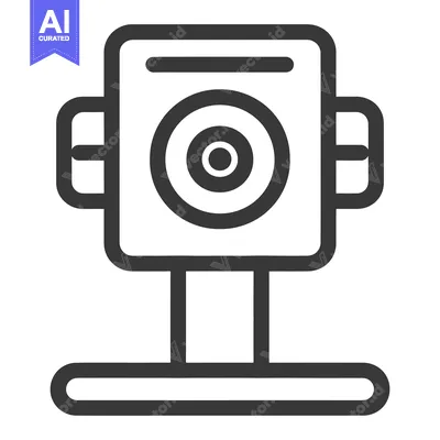 Aset desain premium: A stylized illustration of a modern digital webcam camera device