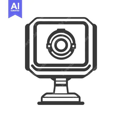 A detailed graphic illustration of a security camera device