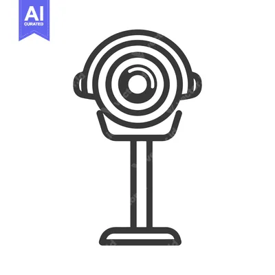Popular premium asset: A simple outlined drawing of a surveillance camera on a stand