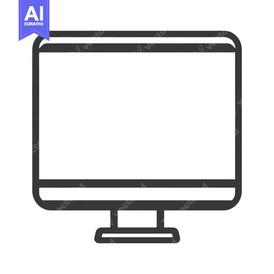 Aset desain premium: A simplified monochrome depiction of a computer monitor screen
