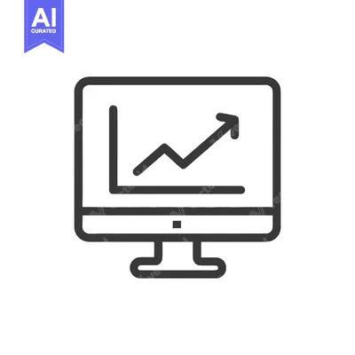 Premium design asset: Ascending Graph on Computer Screen: Business Growth Icon
