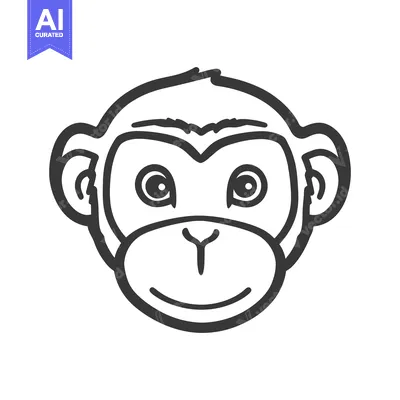 Popular premium asset: A simple line drawing portrait of a friendly primate