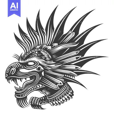Popular premium asset: Monochrome Illustration of a Feathered Bird Head with a Sharp Beak