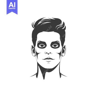 Popular premium asset: Monochrome Illustration of a Man's Face with Short Hair