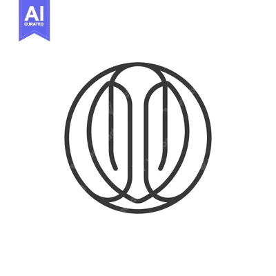 Aset desain premium: A circular geometric graphic featuring intersecting curved lines of va