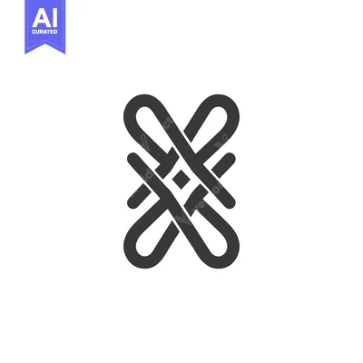 Aset premium populer: A simple graphic design of intersecting lines and rounded shapes