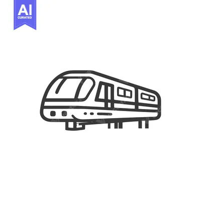 Aset desain premium: Modern Train Icon: Sleek, Minimalist Design for Transportation Concept