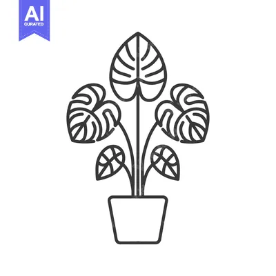 Aset premium populer: Monstera Deliciosa Plant in a Pot