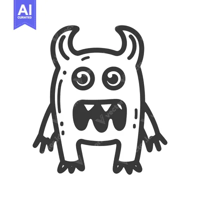 Aset premium populer: A friendly cartoon monster with horns showing a toothy grin