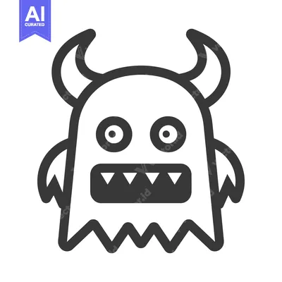 Popular premium asset: A simple graphic illustration of a cartoon monster character