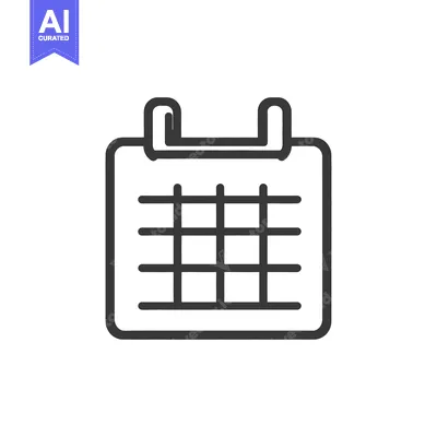 Aset premium populer: A simple illustrated outline of a wall calendar icon displayed