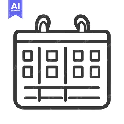 Aset premium populer: A simple linear graphic of an appointment or schedule calendar