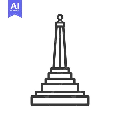 Aset premium populer: An illustration of a tiered monument with a ball on top