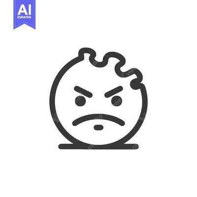 Popular premium asset: Angry Dumpling: Minimalist Vector Icon with Furious Expression and Ste