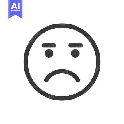 Premium design asset: Minimalist Sad Face Icon: Simple Graphic Expression of Unhappiness