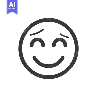 Aset premium populer: A Simple Graphic Depicting a Smirking and Happy Smiling Face