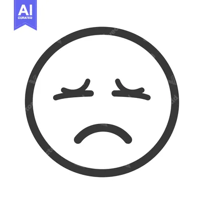 A simple illustration of a sad face with closed eyes and frown