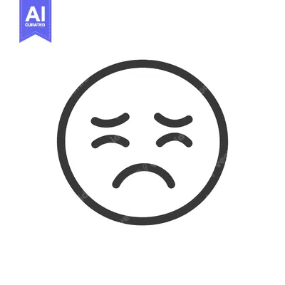 Premium design asset: A simple circular emoji representing a feeling of sadness