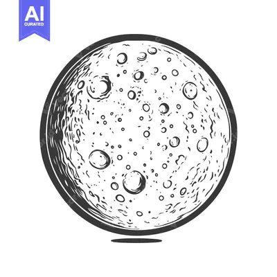 The illustration shows a detailed image of the moon surface