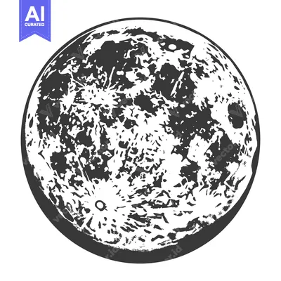 A detailed graphic of a lunar surface in grayscale color